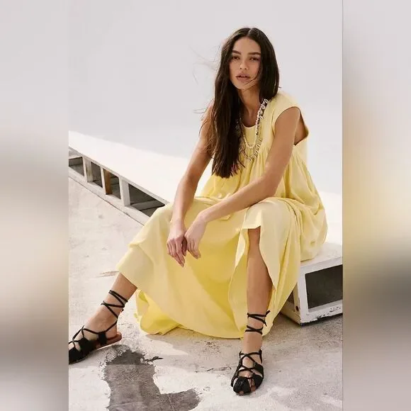 NWOT Free People Madelyn Midi Dress - Black - Picture 4 of 10